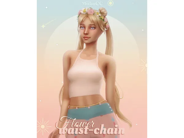 Maxis Match Flower waist chain by Miiko - The Sims 4 Custom Content
