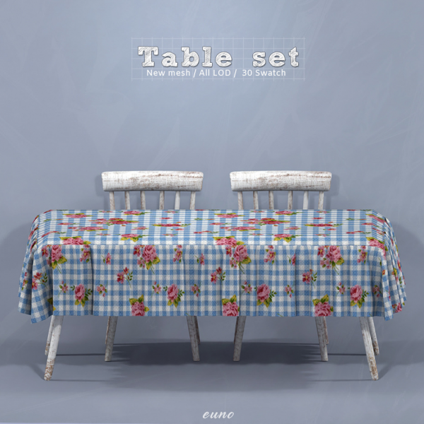 Alpha table set by euno - The Sims 4 Custom Content