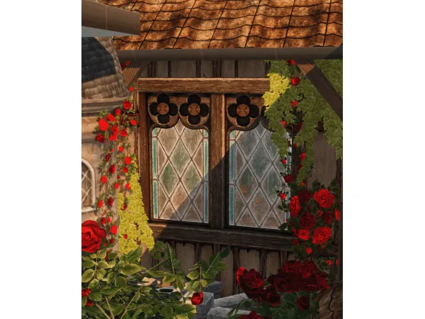 Mix TheSenseMedieval The Witcher 3 Novigrad Poor Brothel Windows by simsfinds - The Sims 4 Custom Content