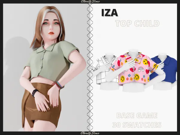 Alpha Iza Top Child by clarity-sims - The Sims 4 Custom Content