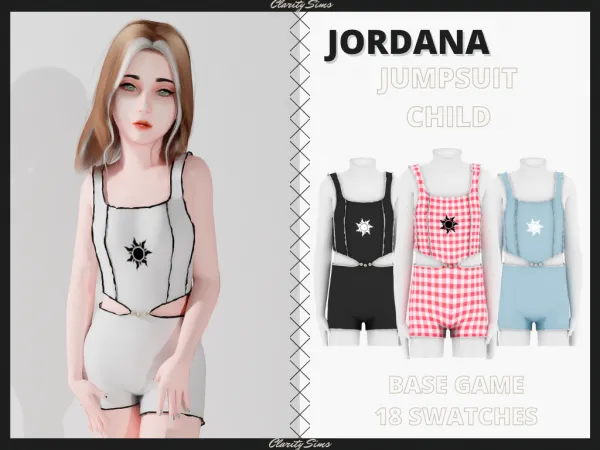 Alpha Jordana Jumpsuit Child - The Sims 4 Custom Content