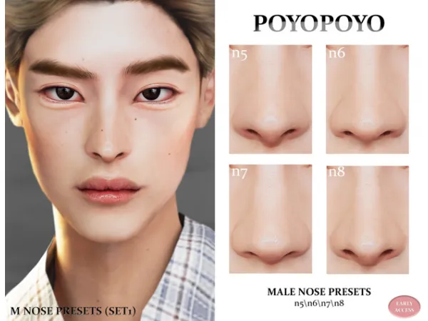 Alpha Male Nose Presets (Set1) by simsfinds - The Sims 4 Custom Content