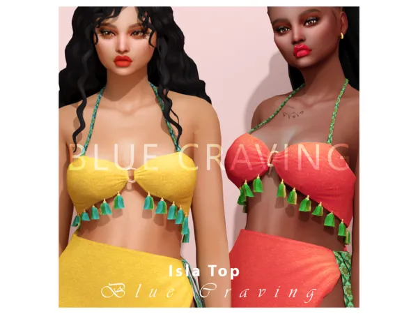 Alpha Blue Craving Isla Summer Top by bluecraving - The Sims 4 Custom Content