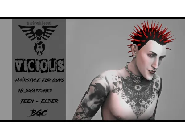 Maxis Match VICIOUS HAIR by aniraklova - The Sims 4 Custom Content