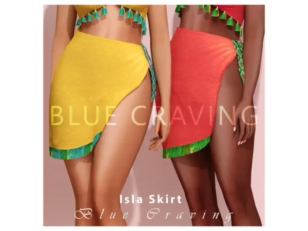 Alpha Blue Craving Isla Summer Skirt by bluecraving - The Sims 4 Custom Content