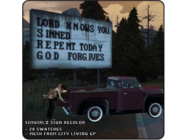 Maxis Match Street Billboard Signs by simsfinds - The Sims 4 Custom Content