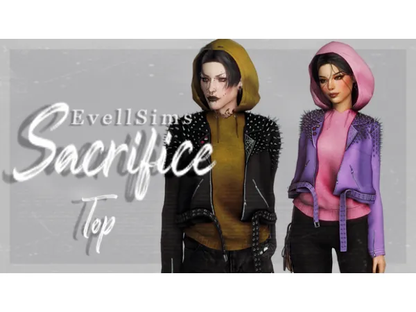 Alpha Sacrifice Top by evellsims - The Sims 4 Custom Content