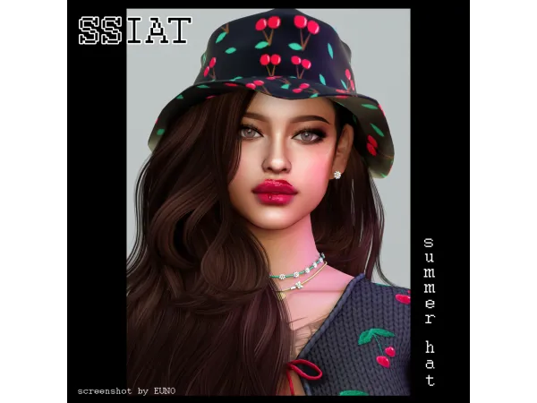 Alpha acc) summer hat - The Sims 4 Custom Content