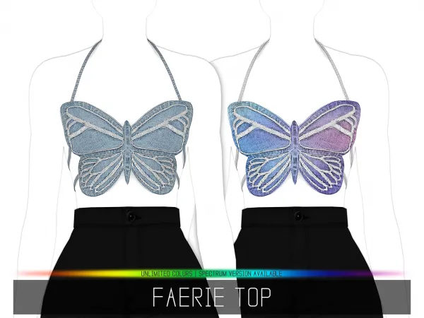 Alpha FAERIE TOP by simsfinds - The Sims 4 Custom Content