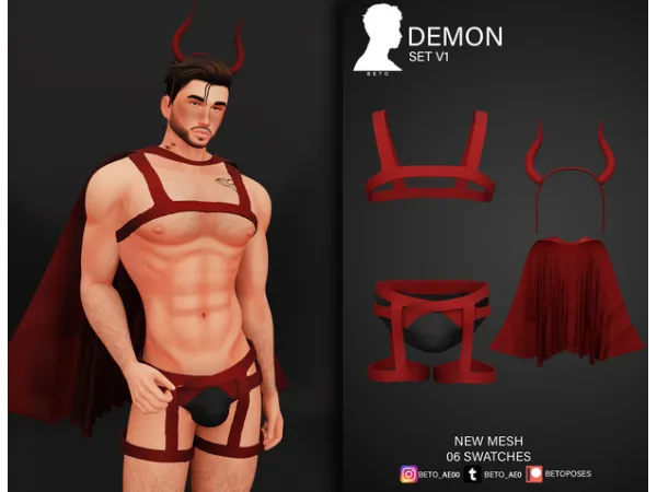 Alpha DEMON (SET) by Beto - The Sims 4 Custom Content