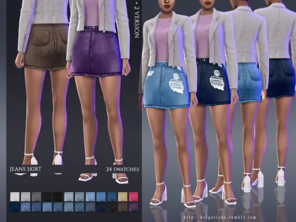 Maxis Match Jeans skirt by [helgatisha] - The Sims 4 Custom Content