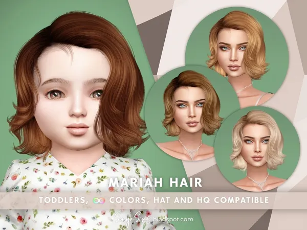 Alpha MARIAH HAIR (TODDLER) by simsfinds - The Sims 4 Custom Content