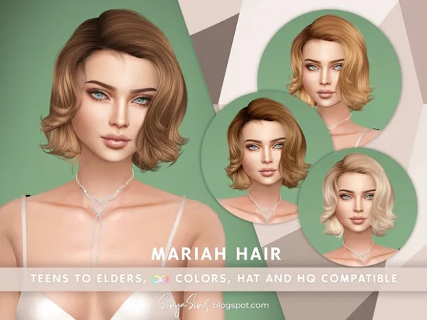 Alpha MARIAH HAIR by SONYASIMS - The Sims 4 Custom Content
