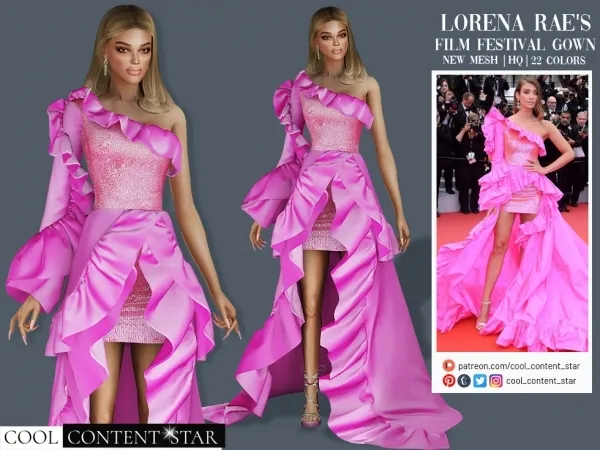 Alpha Lorena'S Gown cool_content_star by cool_content_star - The Sims 4 custom content