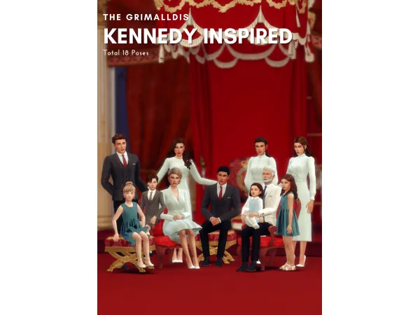 Mix The Grimalldis Kennedy Family Inspired Posepack by simsfinds - The Sims 4 Custom Content