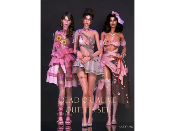 Alpha Dead Or Alive Outfits Set 01 by astya96 - The Sims 4 Custom Content