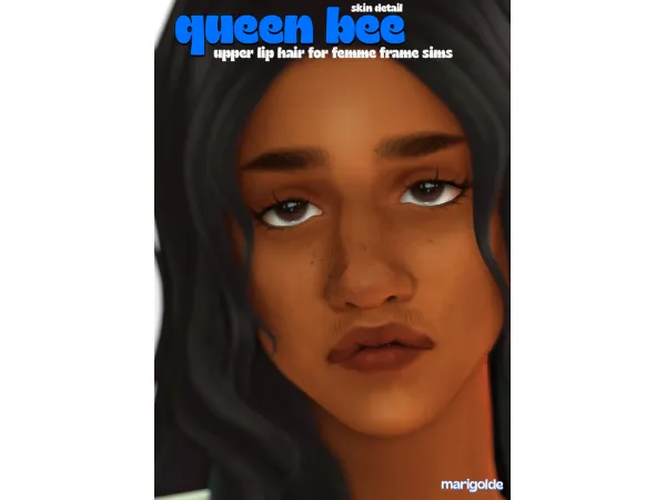 Maxis Match Queen Bee Upper Lip Hair Skin Detail by simsfinds - The Sims 4 Custom Content