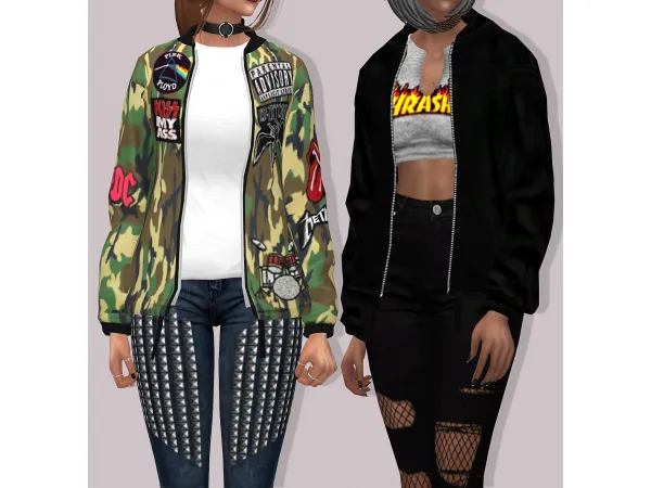 Alpha GSTAR Jacket 2 Versions Female by lumysims - The Sims 4 Custom Content