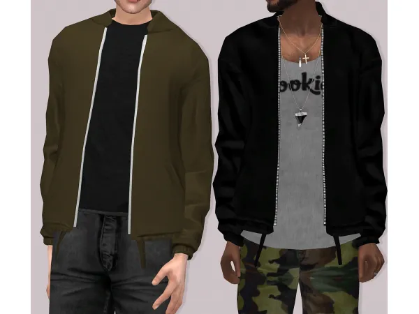 Alpha GSTAR Jacket 2 versions male by lumysims - The Sims 4 Custom Content