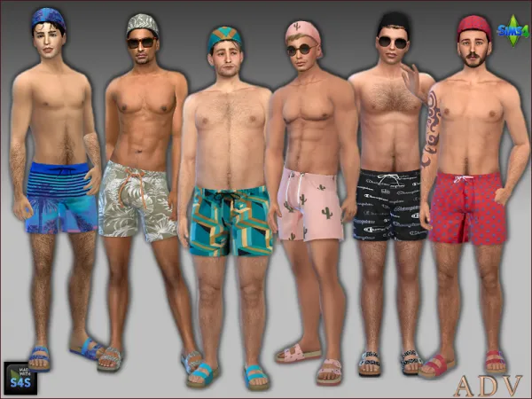 Maxis Match SWIM TRUNKS CAPS AND SHOES FOR ADULTS - The Sims 4 Custom Content