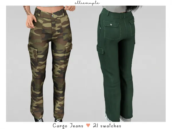 Alpha elliesimple cargo jeans by elliesimple - The Sims 4 Custom Content