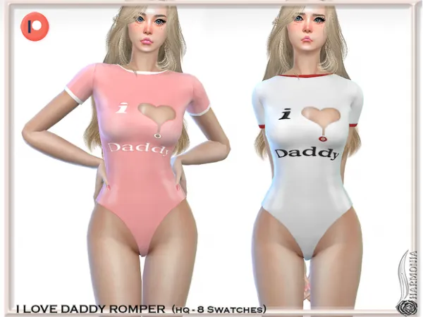 Alpha DDLG 43310450277903 I LOVE DADDY ROMPER by simsfinds - The Sims 4 Custom Content