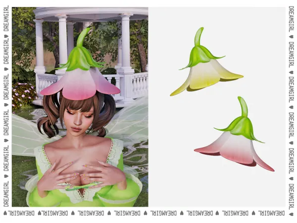 Alpha [ DREAMGIRL ] FLOWER HAT ACCESSORY by dreamgirl - The Sims 4 Custom Content