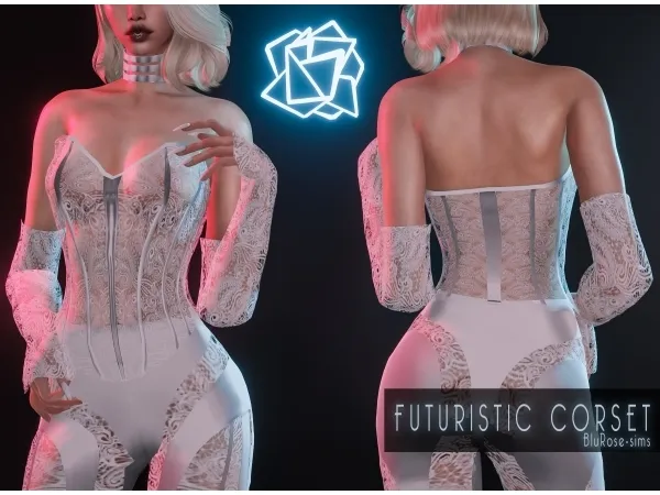 Alpha Futuristic Corset BRsims by bluerose-sims - The Sims 4 Custom Content