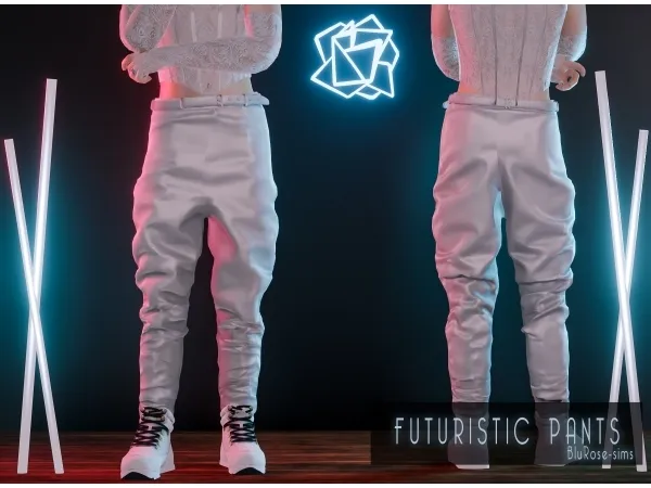 Alpha Futuristic Pants Male Br SIMS by bluerose-sims - The Sims 4 Custom Content
