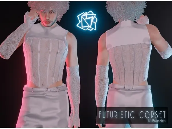Alpha Futuristic Corset Male BRsims by bluerose-sims - The Sims 4 Custom Content