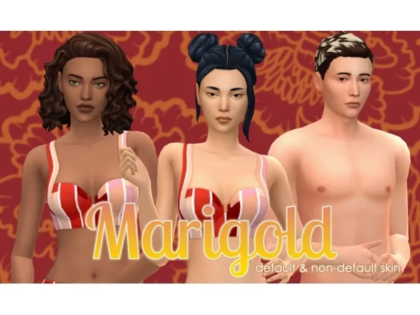 Maxis Match Marigold Default Non Default Skin by simsfinds - The Sims 4 Custom Content