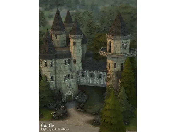 Maxis Match Castle by simsfinds - The Sims 4 Custom Content