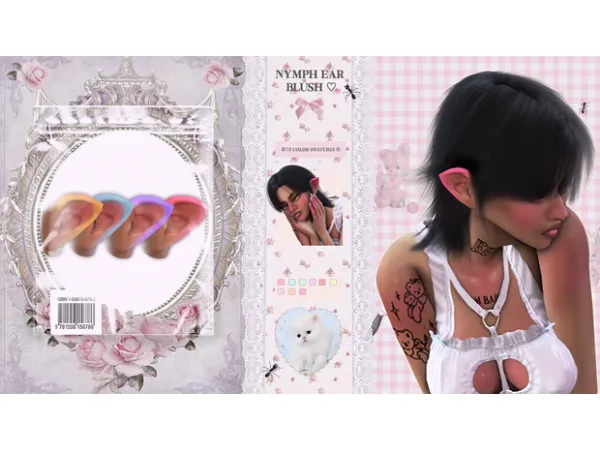 Alpha Nymph Ear Blush by simsfinds - The Sims 4 Custom Content