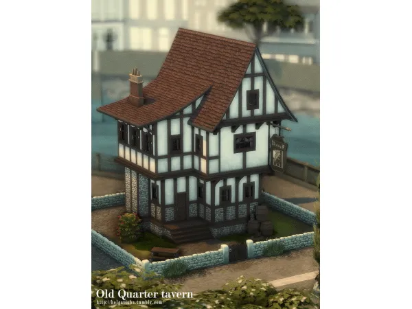 Maxis Match Old Quarter tavern by simsfinds - The Sims 4 Custom Content