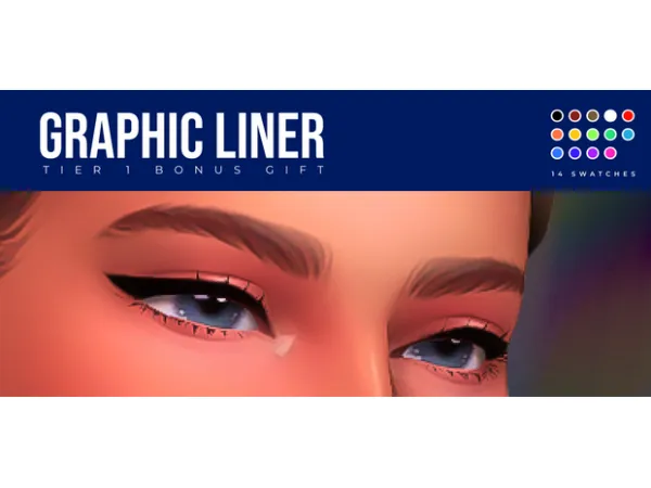Maxis Match Bonus gift Graphic Eyeliner by simsfinds - The Sims 4 Custom Content