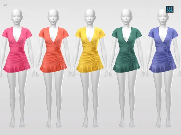 Alpha Belaloallure Soraya Dress RC by elfdor - The Sims 4 Custom Content