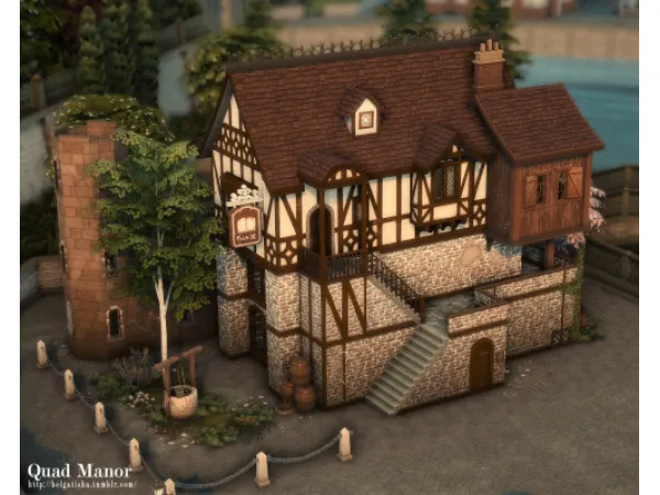 Maxis Match Quad Manor by simsfinds - The Sims 4 Custom Content