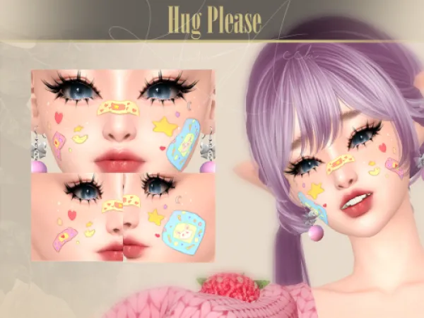 Mix Hug Please Facepaint by simsfinds - The Sims 4 Custom Content