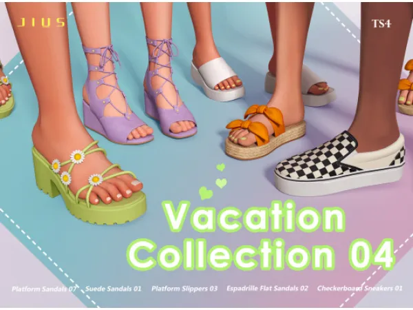 Mix Vacation Collection 04 sims by Jius - The Sims 4 Custom Content