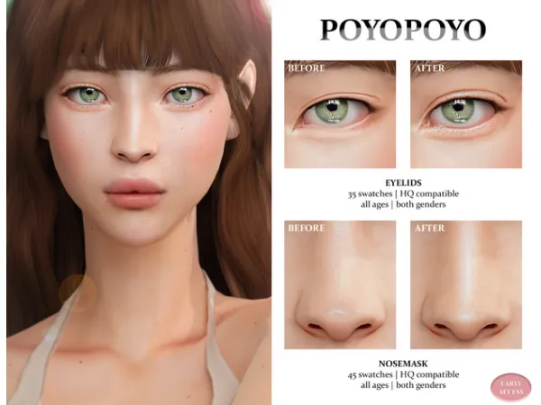 Nosemask Eyelids Set N2 by [Poyopoyo] - The Sims 4 Custom Content