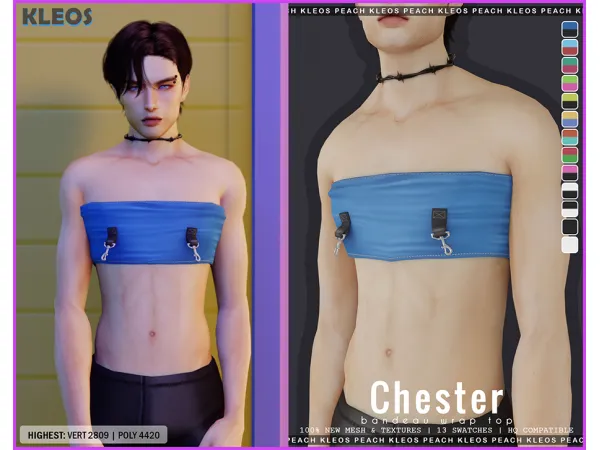 Alpha Chester Bandeau Wrap Top by smsims - The Sims 4 Custom Content