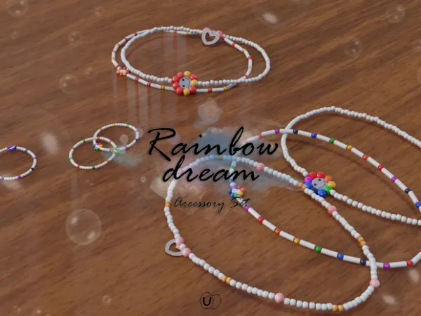 Alpha [EGGSIMS] Rainbow Dream Acc Set (Anklet 02 Bracelet 02 Ring 01) by simsfinds - The Sims 4 Custom Content
