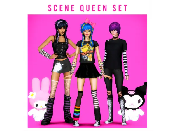 Maxis Match Scene Queen Set by simsfinds - The Sims 4 Custom Content