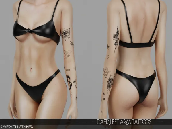 Mix Daer left arm tattoos by overkillsimmer - The Sims 4 Custom Content