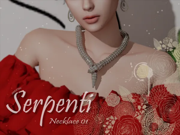 Alpha [EGGSIMS] Necklace 01 Serpenti by simsfinds - The Sims 4 Custom Content