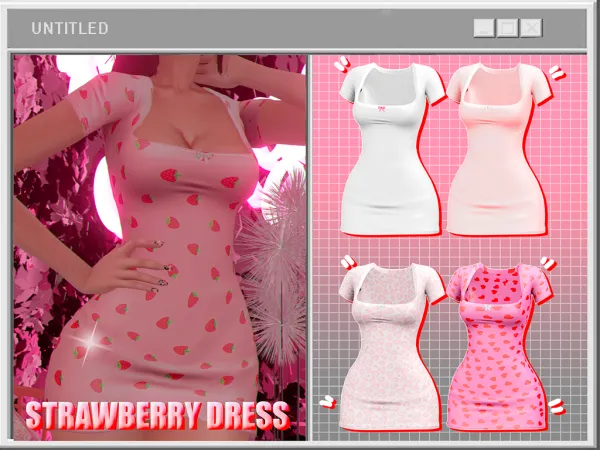 Alpha Unknown66irl strawberry dress by unknown66irl - The Sims 4 Custom Content