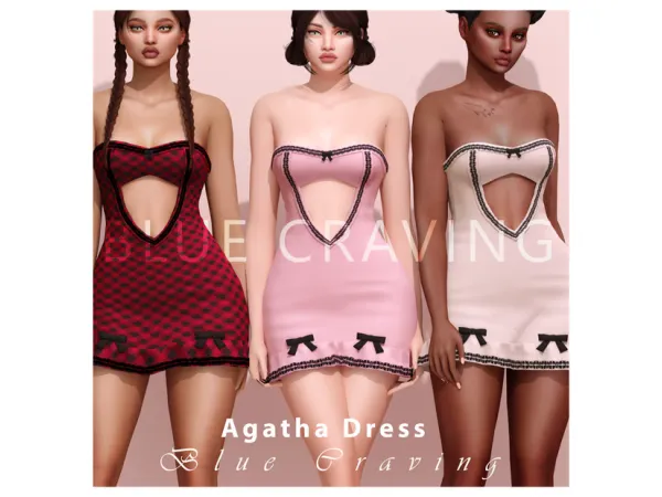 Alpha Blue Craving Agatha Dress by bluecraving - The Sims 4 Custom Content