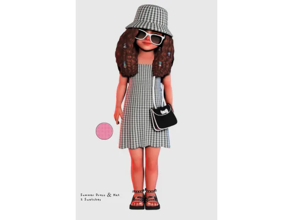 Alpha toddler Girls Summer Dress Hat by simsfinds - The Sims 4 Custom Content