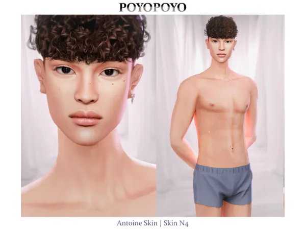 Alpha [poyopoyo] Antoine Skin set Moles N1 Eyebags N1 SKIN N4 by simsfinds - The Sims 4 Custom Content