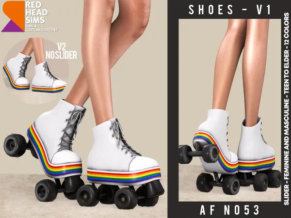Alpha AF SHOES N053 2 VERSIONS FEMININE AND MASCULINE by redheadsims - The Sims 4 custom content